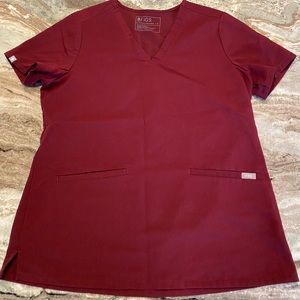 Burgundy Fig Scrub Top